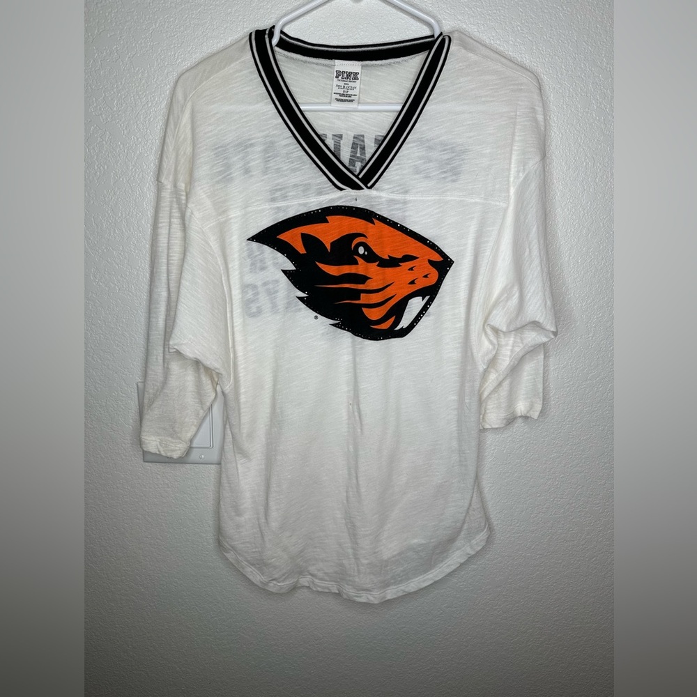 PINK Victoria's Secret White and Black Jersey